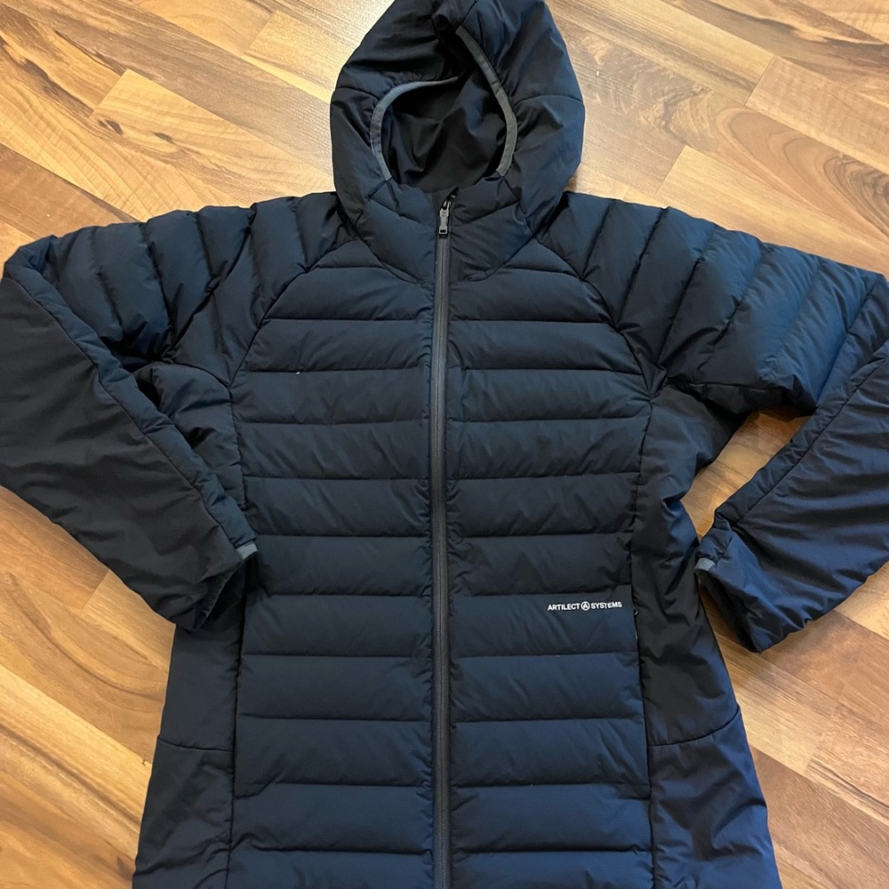 ARTILECT Divide Fusion Stretch Down Hooded Jacket Women Medium 700 fill power